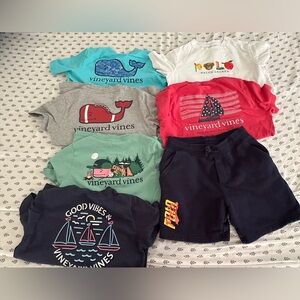 Bundle of boys size 7 VINEYARD VINES and Ralph Lauren tshirt and shorts